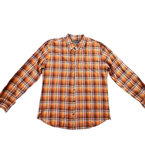 Vince Other - Vince. Men's XXL Lightweight 100%‎ Cotton Plaid Long Sleeve Button Shirt Orange